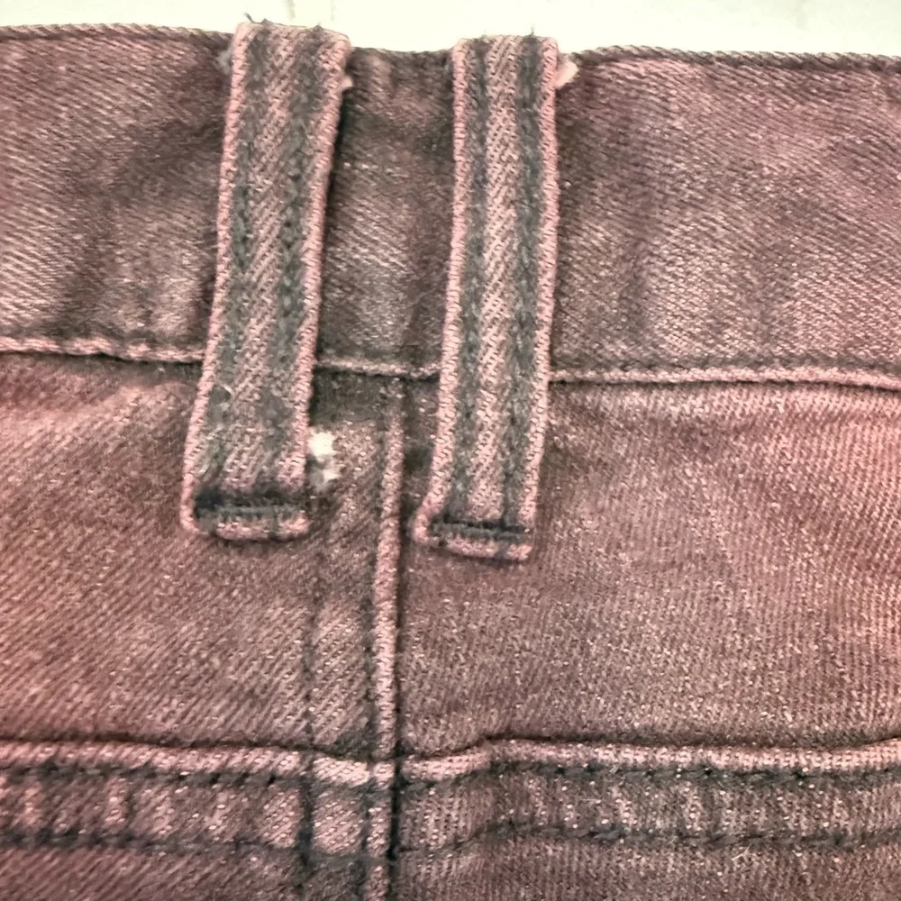 Rude Hot Topic Denim Dark Red Shorts Punk Goth Grunge Mens Skinny Size 32 - Picture 9 of 9